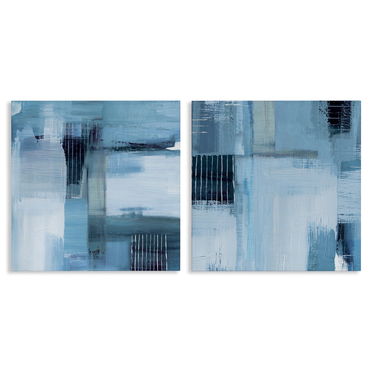 Stupell Industries Blue Abstract Linear Details 2pc Canvas Wall Art Set Design by Susan Jill